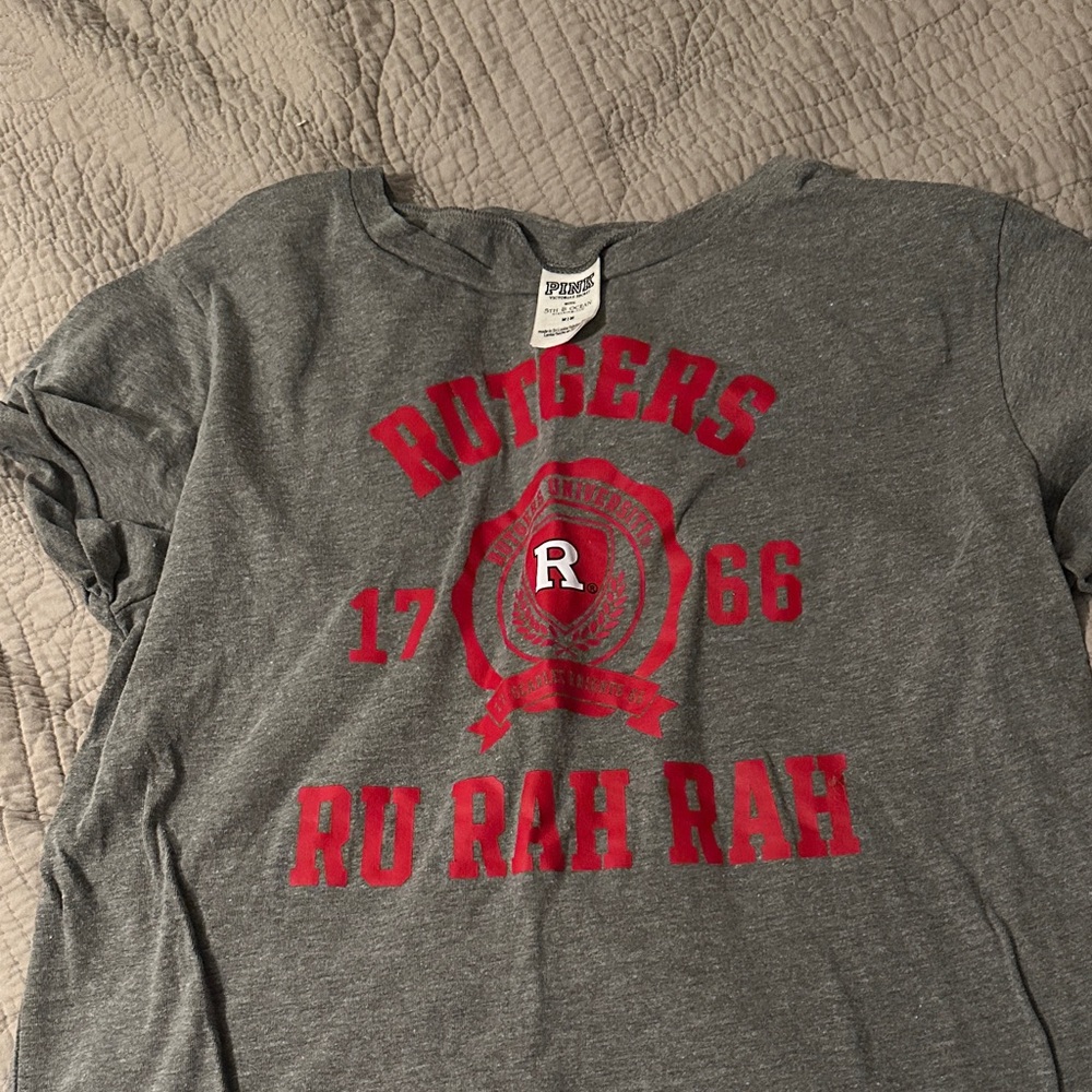 PINK Victoria's Secret Gray Rutgers T-Shirt